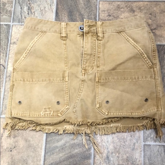 Free People Size 24 Khaki Skirt - Picture 1 of 3